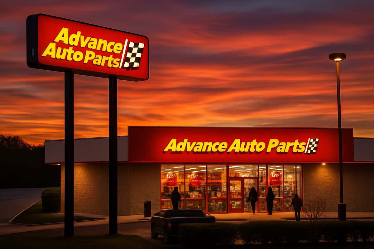 Advance Auto Parts NNN property for sale — freestanding single-tenant auto parts store with pylon sign and parking lot