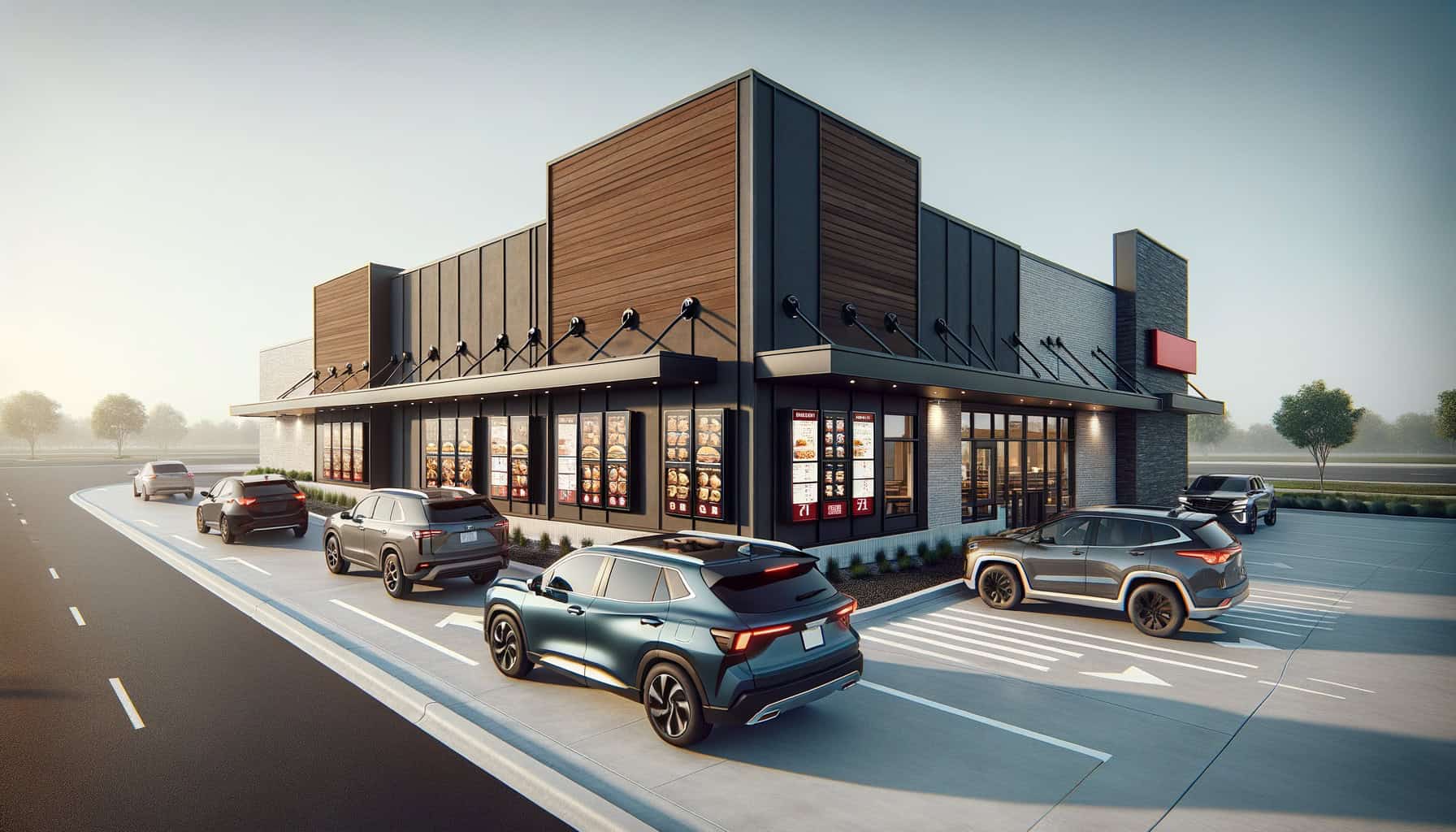 Burger King dual-lane drive-thru with digital menu boards — high-traffic NNN investment property