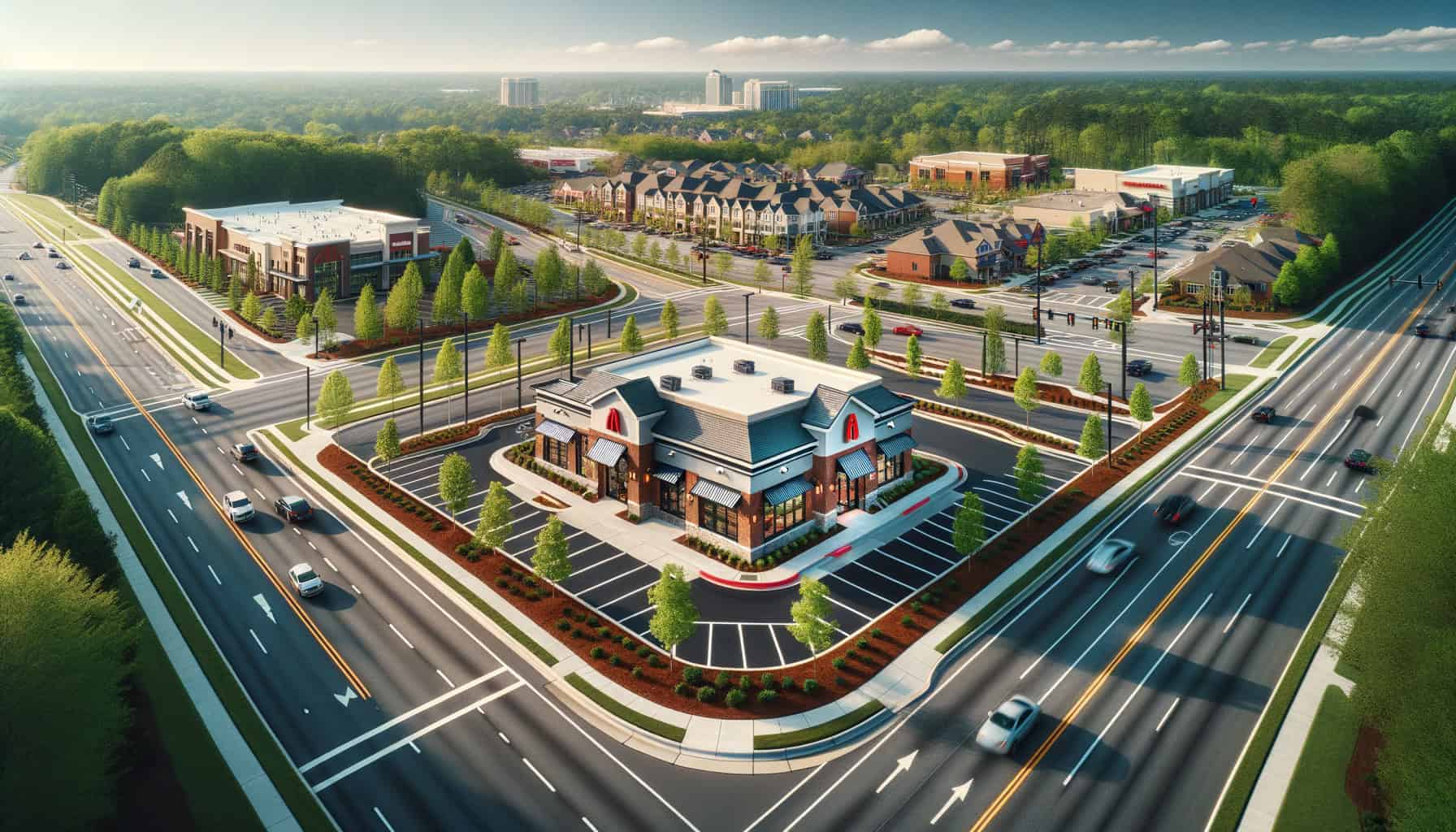 Chick-fil-A NNN ground lease investment property in Alpharetta Georgia affluent suburban corridor with high traffic visibility