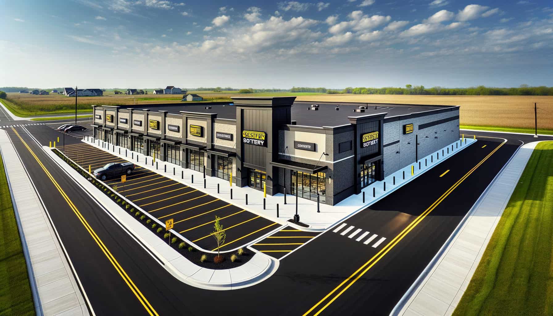 Brand new Dollar General freestanding NNN property with fresh construction parking lot and high-visibility pad site for triple net lease investors