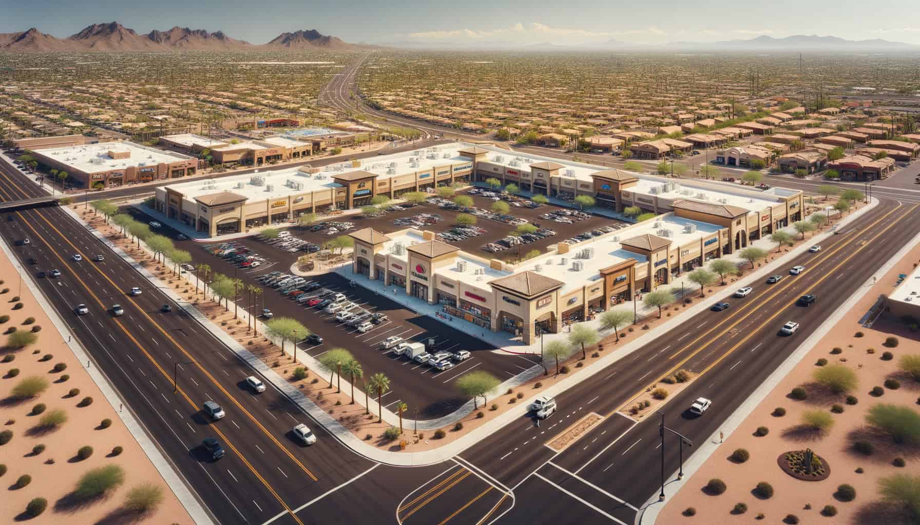 Dollar Tree NNN investment property in Phoenix Arizona suburban strip center with grocery anchor and high-traffic arterial road visibility